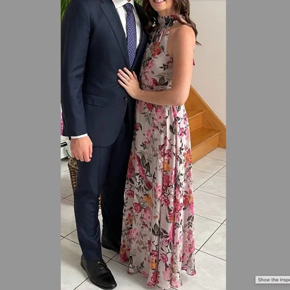 Eliza J | Dresses | Floral Halter Neck Chiffon Maxi Dress Eliza J | Poshmark